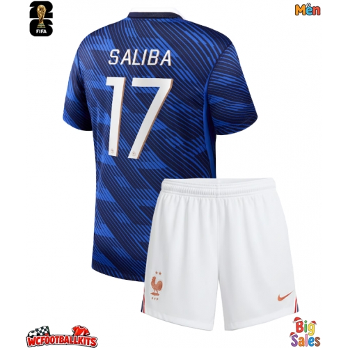 France William Saliba #17 Replica Home Stadium Shirt World Cup 2026 Short Sleeve